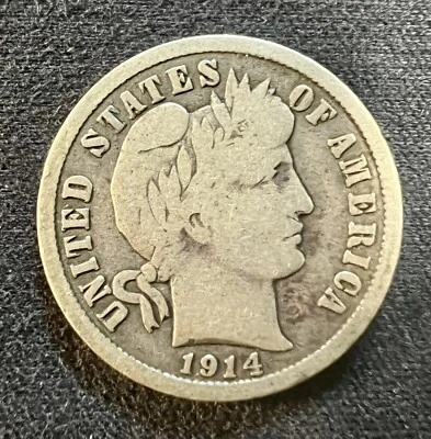 1911-D Barber Dime 10C Silver - Very Good (VG) - Image 1 of 4