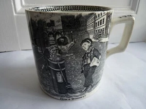 Victorian Staffordshire Pottery Mug Chimney Sweep and Shoe Shine Boy  - Bild 1 von 6