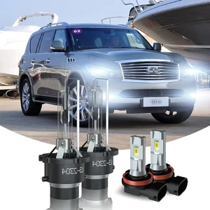 For Infiniti QX56 2011-2013 Front HID Headlight High/Low Fog Light 4pcs Bulbs - Picture 1 of 19