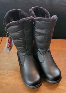 Totes JAZZY BLACK Size 10 Wide Lined Waterproof Boots ~ NEW - Imagen 1 de 10