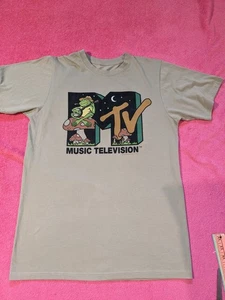 MTV Music Television Banjo Playing Frog Mushroom Graphic T Shirt Men SM or Y-XL - Picture 1 of 8