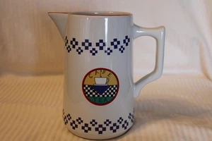 Signature Housewares, Teapot or Coffee Pitcher White with Blue Designs - Picture 1 of 4