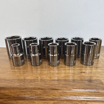Craftsman Overdrive 11 pc. 1/2" Drive 6 pt. SAE Shallow Socket Set 3/8'' - 1'' - Image 1 of 3