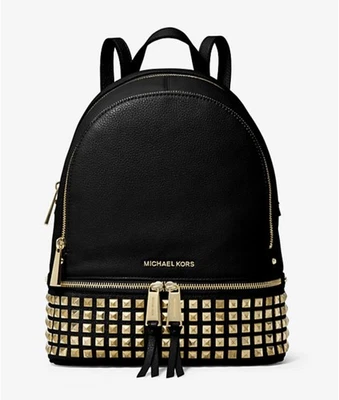Michael Kors Rhea Studded Pebbled Leather Backpack - Image 1 of 4