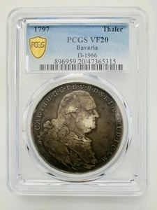 1797 Bavaria, Thaler - Charles Theodor D-1966 PCGS VF20 Silver (.833) - Picture 1 of 2