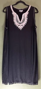 Max Studio Plus 1X schwarz & weiß Häkel Akzent Kleid - Bild 1 von 5