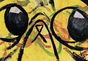 ACEO Persian Cat Painting Original Collectible Modern Art Card Samantha McLean - Picture 1 of 1