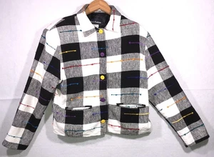 Ana's Fashions Jacket Lined Embroidered Woven Art to Wear Sustainable Women Sz L - Picture 1 of 9