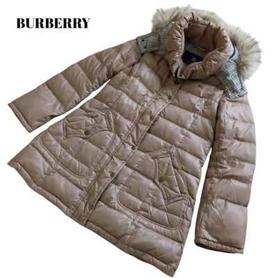 Burberry Blue Label Down Coat Puffer Jacket Hooded and fur-lined From Japan - Image 1 of 4