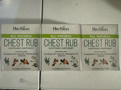 Herbion All Natural Chest Rub 3 53 oz Soothing Ointment All-Natural 3 Pack - Image 1 of 2