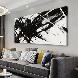 Large Abstract Wall Art For Living Room Abstract art Grunge Room Canvas Art W... - Picture 1 of 6