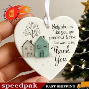 Heart-Shaped Sea Glass Thank You Neighbor Christmas Hanging Ornaments 2025 - Bild 1 von 10