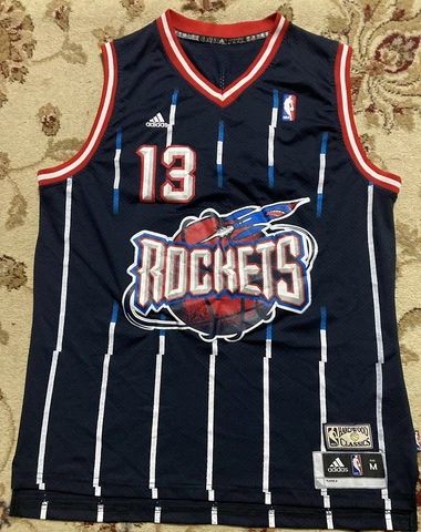 VTG Adidas NBA Hardwood Classics Houston Rockets Harden #13 Jersey Sz Medium Cover