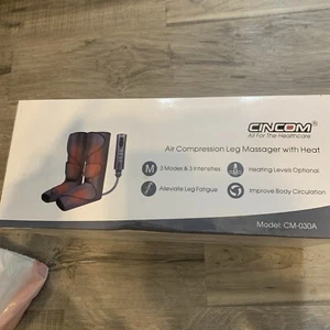 NEW, Open Box CINCOM Air Compression Leg & Foot Massager with Heat CM-030A - Picture 1 of 3