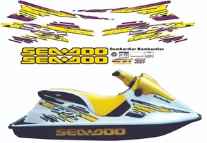 SEADOO SPX 1998 Graphics / Decal / Sticker Kit YELLOW & PURPLE - Picture 1 of 2