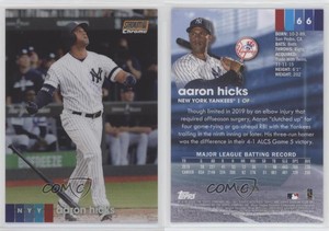 2020 Topps Stadium Club Chrome Orange Refractor /25 Aaron Hicks #66