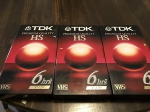 NUEVO TDK T-120 VHS HS 6 horas EP juego de 3 cintas - Imagen 1 de 3
