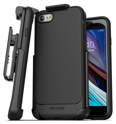 iPhone SE Belt Clip Case 2022 / 2020 Slim Grip Cover with Holster (Black) - Image 1 of 4