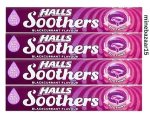 HALLS Soothers with Real Fruit Juice with A Liquid Centre Blackcurrent 4 x 45g - Picture 1 of 3