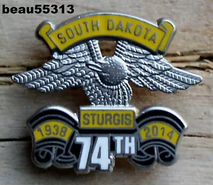 ⭐2014 74th ANNUAL STURGIS CHAMBER SOUTH DAKOTA HARLEY RALLY VEST JACKET HAT PIN - Picture 1 of 1