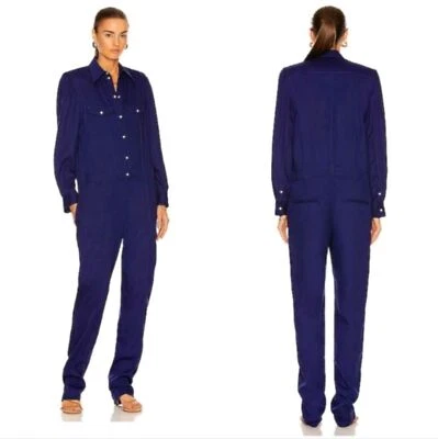 Nuevo con etiquetas Mono Isabel Marant Combinación Utilidad Púrpura Abotonada Talla 38/M/6 Foto 1 de 4