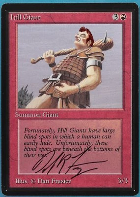 Hill Giant Beta NM ARTIST ALTERED SIGNED MAGIC GATHERING CARD (414934) ABUGames - Image 1 of 2