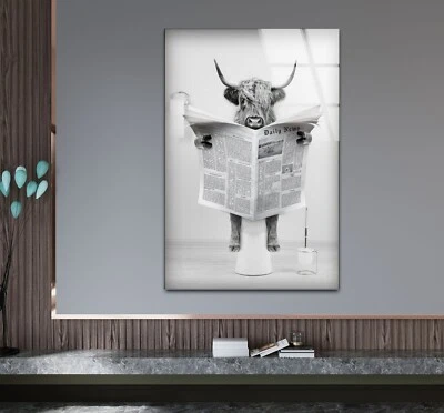 Cow Toilet Glass Wall Art - Image 1 of 4