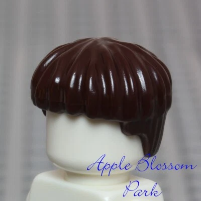 全新 乐高 男迷你公仔 碗切 深棕色 头发 - 男孩 迷你人偶 短头装备 — 第 1/4 张图片