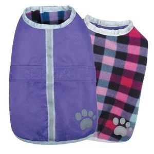 Noreaster Warm Reversible Water-Resistant Reflective Dog Jacket Rain Coat  - Picture 1 of 13