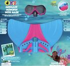 Body Glove Girl’s Kids Mermaid Monofin w/Swim Mask Goggles Pink/Blue Pool Beach