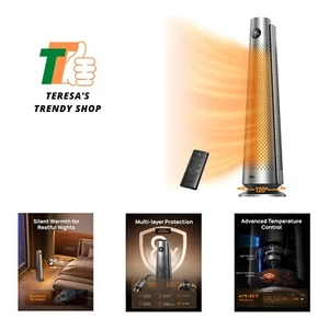Space Heater Indoor, 30" Electric Heaters with Remote, 120° Oscillation, Adju... - Picture 1 of 8