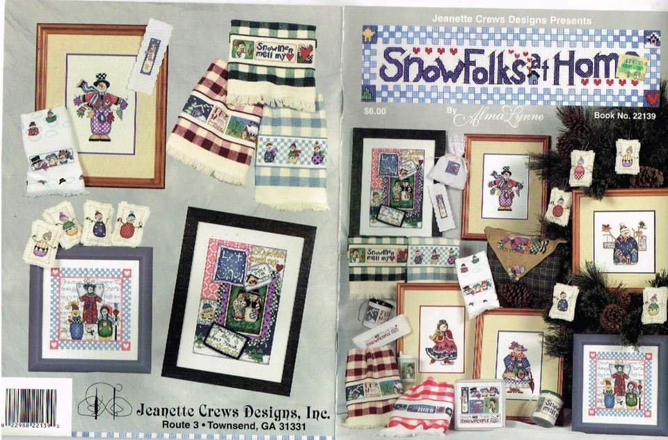 Snow Folks at Home Snowman Snow People Alma Lynne Cross Stitch Pattern Booklet - Image 1 of 1