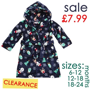 Baby Babies Novelty Christmas Dressing Gown Fleece Robe Xmas Gift By BABYTOWN - Picture 1 of 5