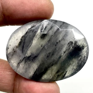 126.80 Cts Natural Rutile Quartz 41x31mm Oval Cut Loose Untreated Gemstone - Picture 1 of 21