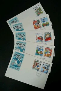 [SJ] Bhutan Donald Duck 50 Years Of Anniv Happy Birthday 1984 Walt Disney (FDC) - Picture 1 of 5