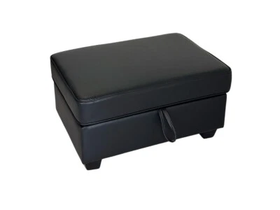 Sorrenti Leather Ottoman Storage Footstool | Premium Aire Leather Fast Delivery! - Image 1 of 4