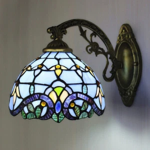 Tiffany Wall Sconce Victorian Wall Mount Fixture Lamp Pull Chain Wall Lighting - Picture 1 of 8