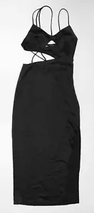 Zara Womens Black Polyester Bodycon Size XS V-Neck Zip - Picture 1 of 10