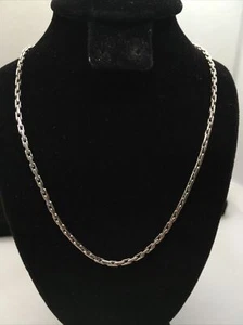 ITALY 14K White Gold 2.3mm wide Link Chain Necklace 16.75” long 6.8gr. - Picture 1 of 12