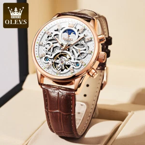 Reloj de pulsera OLEVS mecánico multifunción fase lunar tourbillon para hombre - Imagen 1 de 17