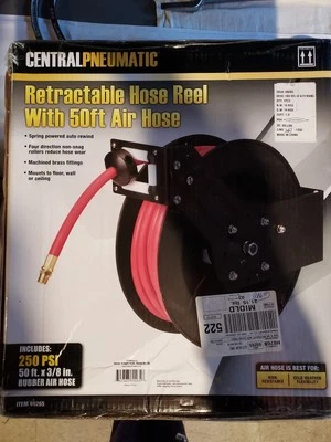 "Central Pneumatic" Retractable Hose Reel With 50ft Air Hose - Image 1 of 4