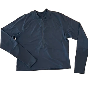 Lululemon It’s Rulu Black 3/4 Zip Long Sleeve Top Slim Fit Cropped Fits Like 10 - Picture 1 of 6