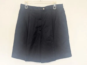 Talbots Tailored Shorts Womens Size 16 Black Chino Pleated Front Great Feel - Picture 1 of 12