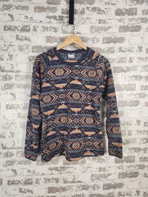 Suéter Columbia Polar Talla Mediana Azul Azteca Tribal Exterior Acogedor LEER Foto 1 de 4