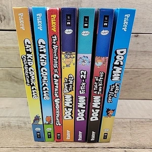 X7 Dog Man / Cat Kid Comic Club Books / Captain Underpants 7 Dav Pilkey Hardback - Picture 1 of 12