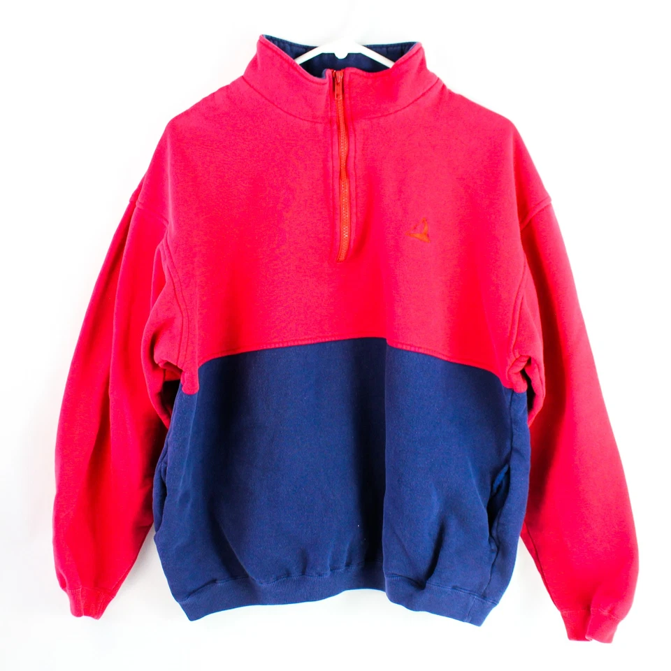 Sudadera deportiva vintage Cascade para mujer roja y azul con cremallera en cuarto talla M Foto 1 de 4