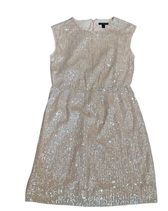 J.Crew Pailletten Cocktailkleid Damen 2 Rosa Ärmellos Midi Party Urlaub - Bild 1 von 8