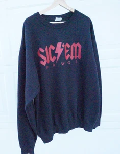 Sic'em Dawgs Port Co. Sweatshirt Size XL Long Sleeve Black Crew Neck Core Fleece - Picture 1 of 6