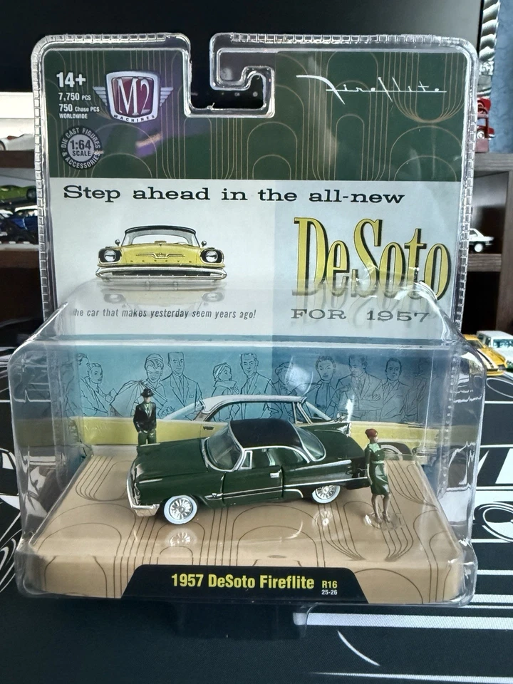 M2 1/64 1957  Desoto Fireflite Green diorama r16 NIB - Image 1 of 1