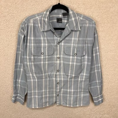 VTG LizWear Shirt Women’s M Blue Plaid Button Up Loop Collar 90s 80s - Image 1 of 4